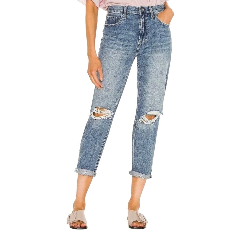 Pistola Presley High Rise Relaxed Roller Jeans Size 25 Ripped Straight Leg